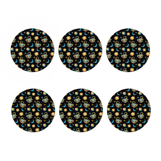 Cute Cartoon Scorpio Pattern Print Coaster Set