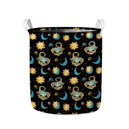 Cute Cartoon Scorpio Pattern Print Collapsible Laundry Basket