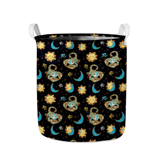 Cute Cartoon Scorpio Pattern Print Collapsible Laundry Basket