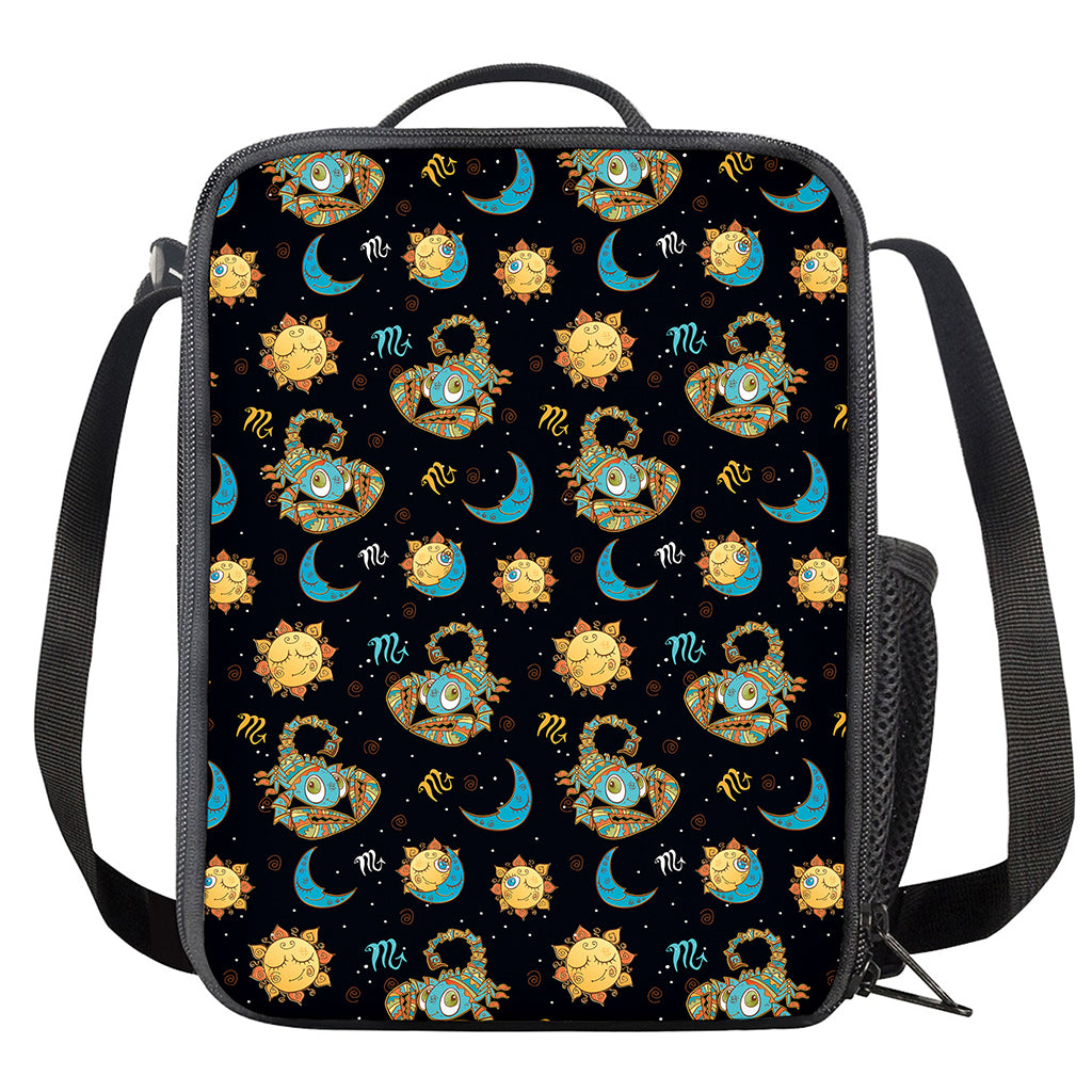 Cute Cartoon Scorpio Pattern Print Crossbody Lunch Bag