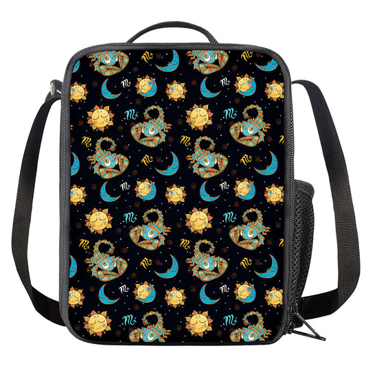 Cute Cartoon Scorpio Pattern Print Crossbody Lunch Bag