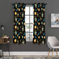 Cute Cartoon Scorpio Pattern Print Grommet Curtain Panels
