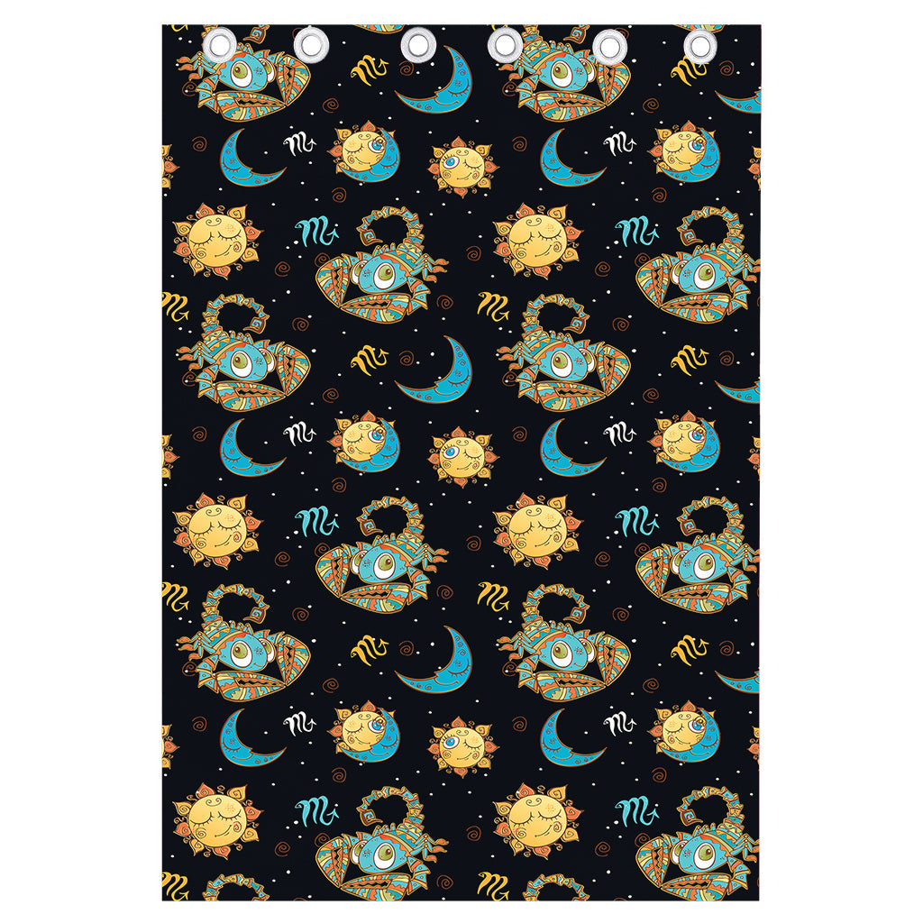 Cute Cartoon Scorpio Pattern Print Curtain