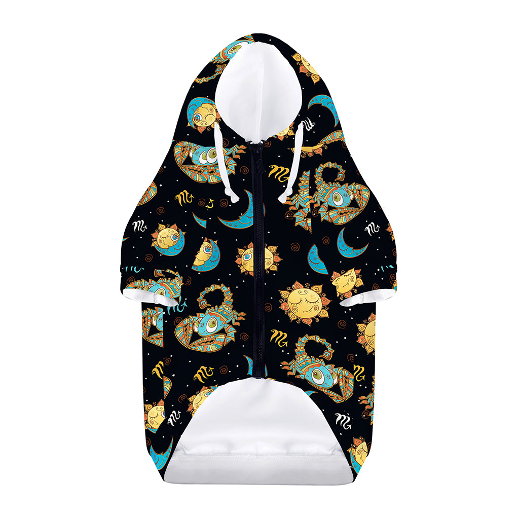 Cute Cartoon Scorpio Pattern Print Dog Zip Up Hoodie