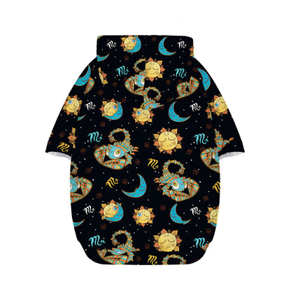 Cute Cartoon Scorpio Pattern Print Dog Zip Up Hoodie
