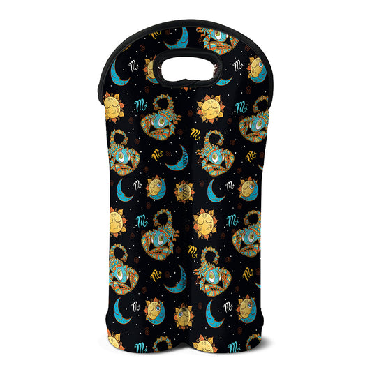 Cute Cartoon Scorpio Pattern Print Double Neoprene Wine Tote
