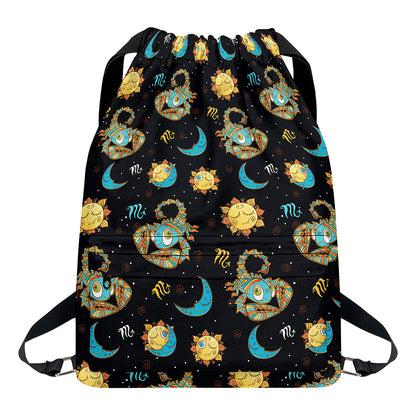 Cute Cartoon Scorpio Pattern Print Drawstring Backpack