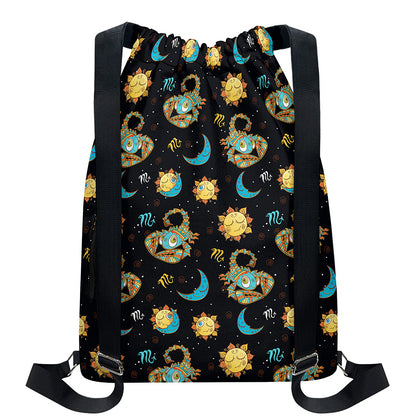 Cute Cartoon Scorpio Pattern Print Drawstring Backpack