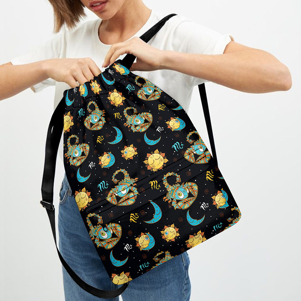 Cute Cartoon Scorpio Pattern Print Drawstring Backpack