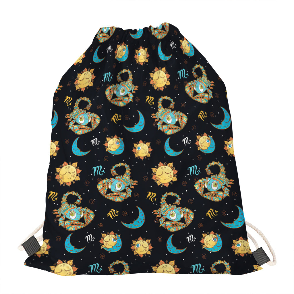 Cute Cartoon Scorpio Pattern Print Drawstring Bag