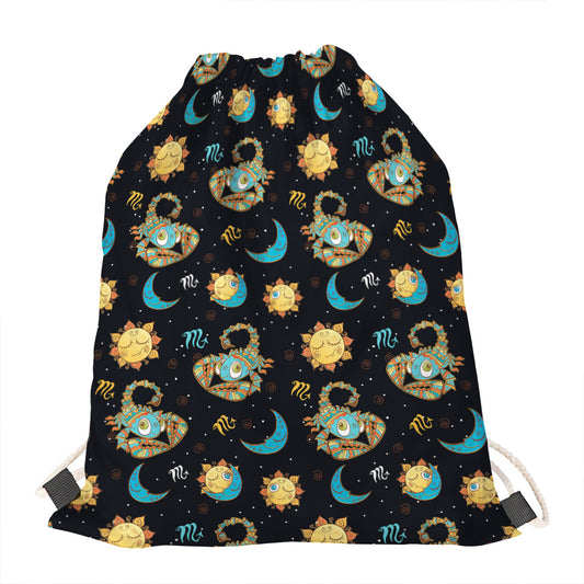 Cute Cartoon Scorpio Pattern Print Drawstring Bag