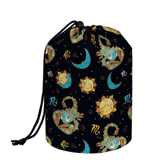 Cute Cartoon Scorpio Pattern Print Drawstring Makeup Bag