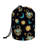 Cute Cartoon Scorpio Pattern Print Drawstring Makeup Bag