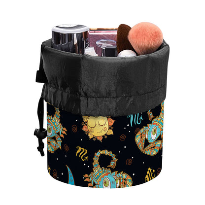 Cute Cartoon Scorpio Pattern Print Drawstring Makeup Bag