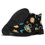Cute Cartoon Scorpio Pattern Print Flat Ankle Boots