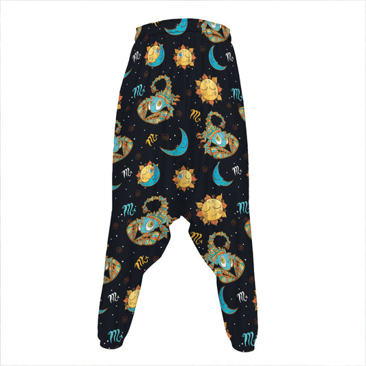 Cute Cartoon Scorpio Pattern Print Hammer Pants