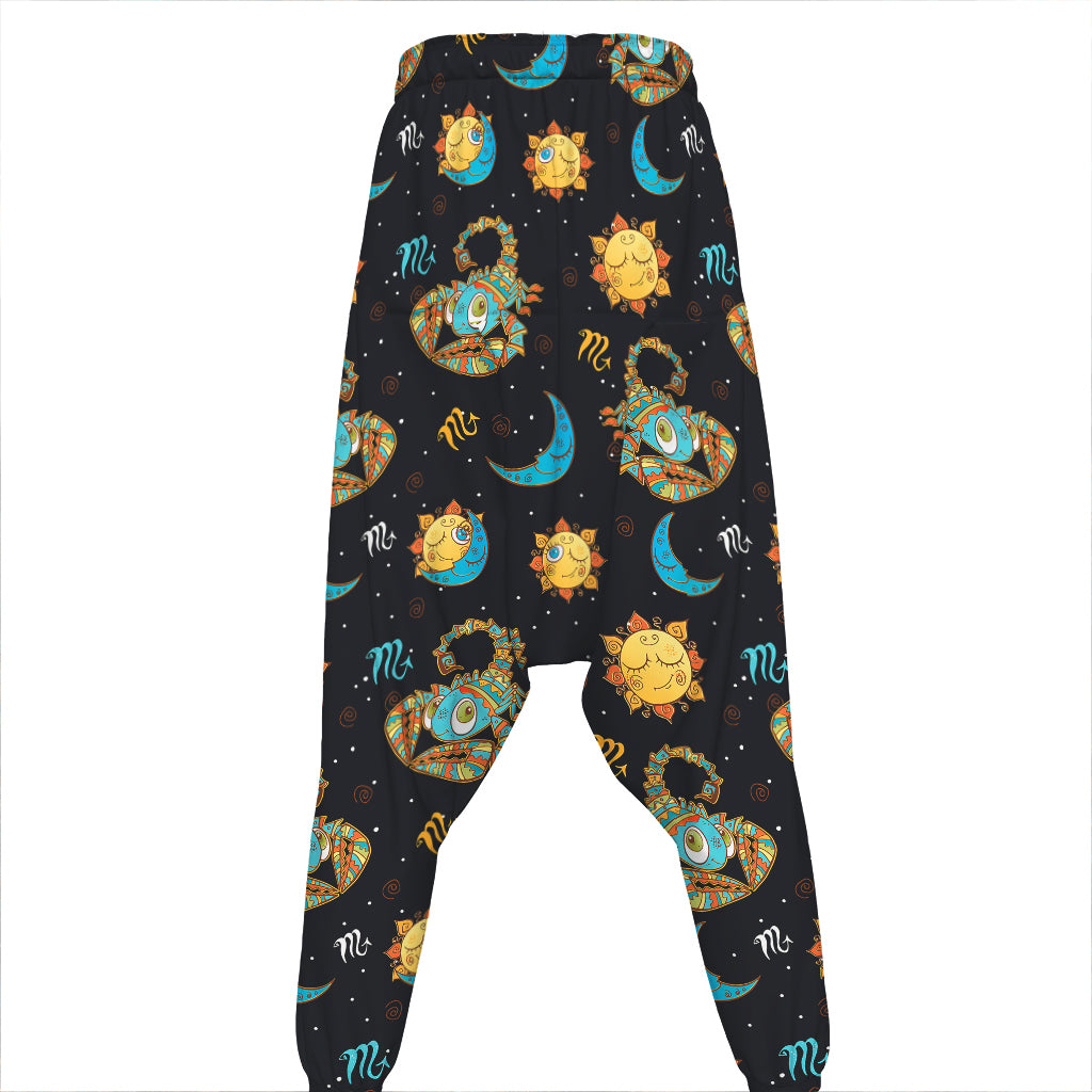 Cute Cartoon Scorpio Pattern Print Hammer Pants