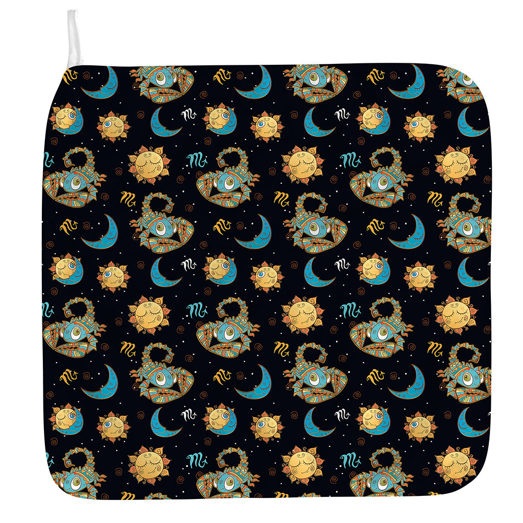 Cute Cartoon Scorpio Pattern Print Hand Towel