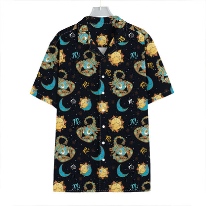 Cute Cartoon Scorpio Pattern Print Hawaiian Shirt