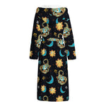Cute Cartoon Scorpio Pattern Print Hooded Bathrobe