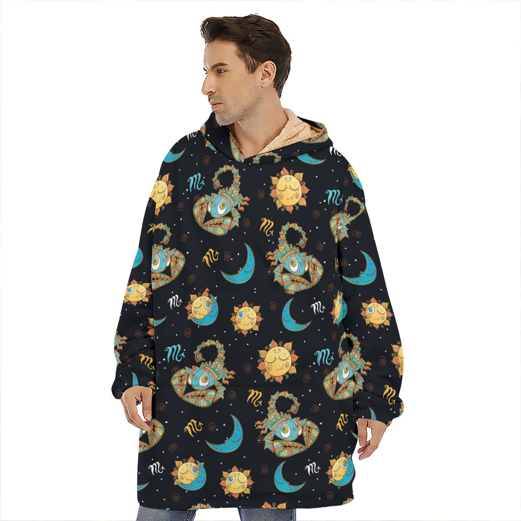 Cute Cartoon Scorpio Pattern Print Hoodie Blanket