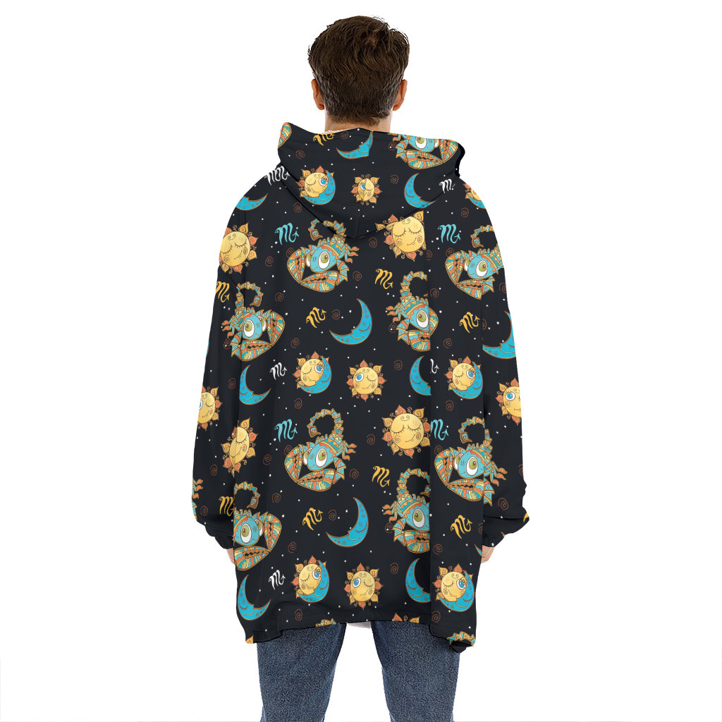 Cute Cartoon Scorpio Pattern Print Hoodie Blanket