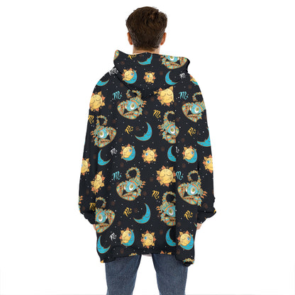 Cute Cartoon Scorpio Pattern Print Hoodie Blanket