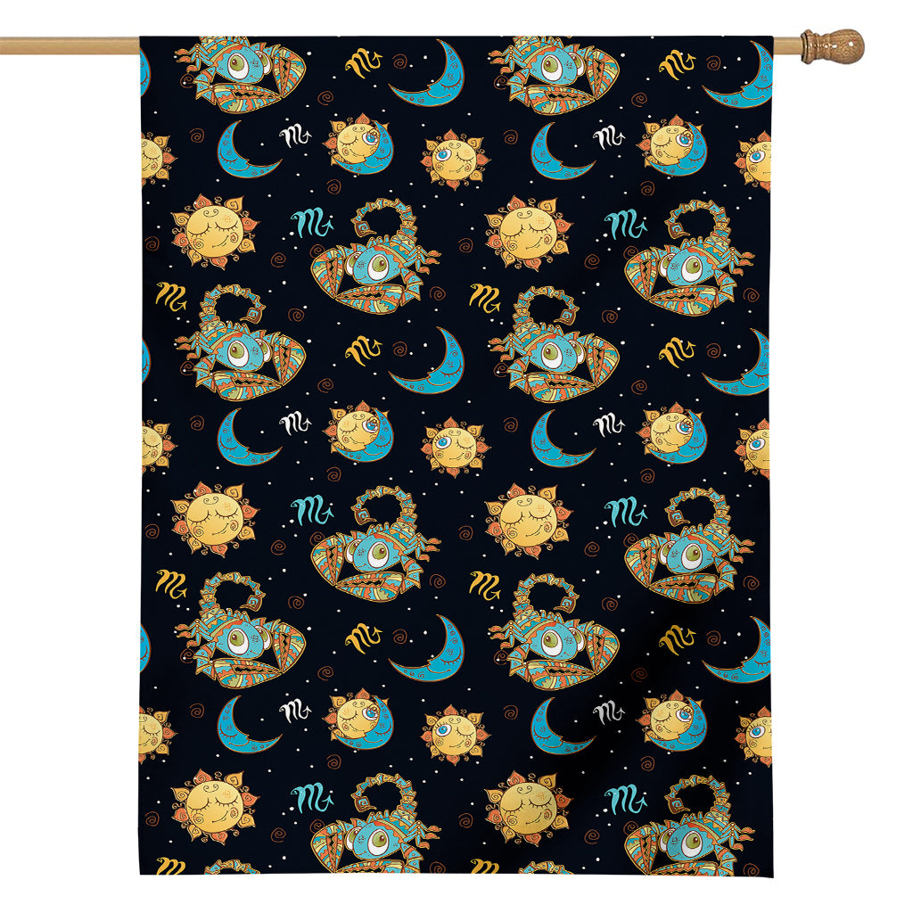 Cute Cartoon Scorpio Pattern Print House Flag