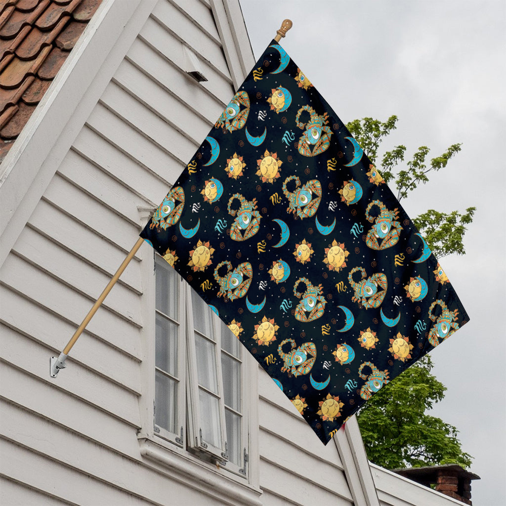 Cute Cartoon Scorpio Pattern Print House Flag