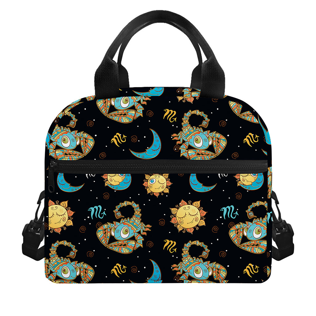 Cute Cartoon Scorpio Pattern Print Insulated Lunch Bag