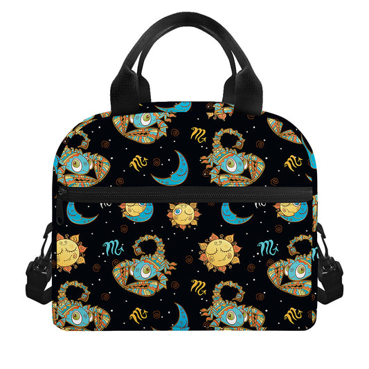 Cute Cartoon Scorpio Pattern Print Insulated Lunch Bag