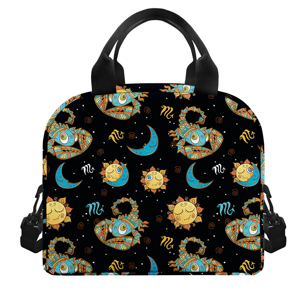 Cute Cartoon Scorpio Pattern Print Insulated Lunch Bag