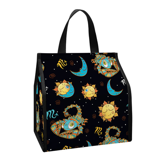 Cute Cartoon Scorpio Pattern Print Insulated Lunch Tote