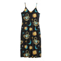 Cute Cartoon Scorpio Pattern Print Jersey Midi Cami Dress
