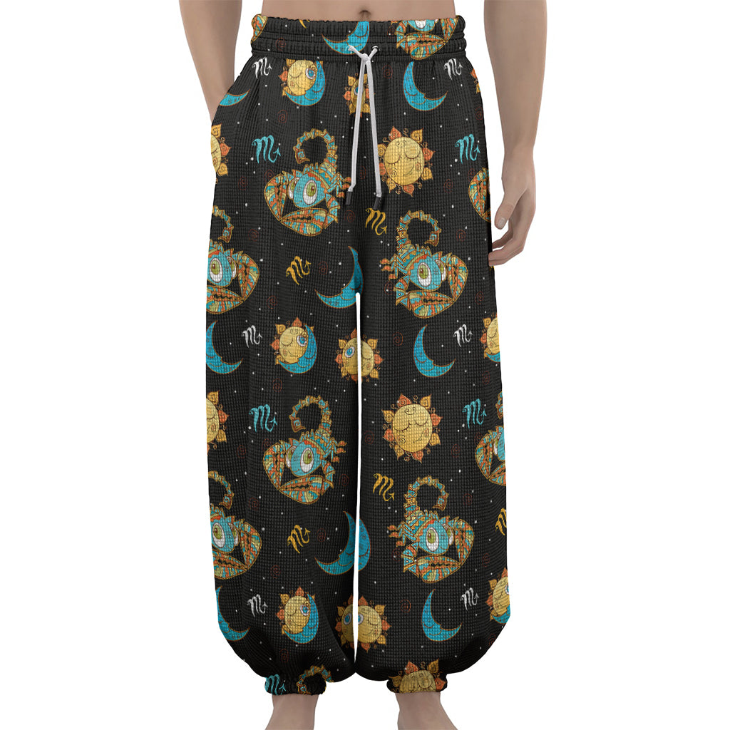 Cute Cartoon Scorpio Pattern Print Lantern Pants