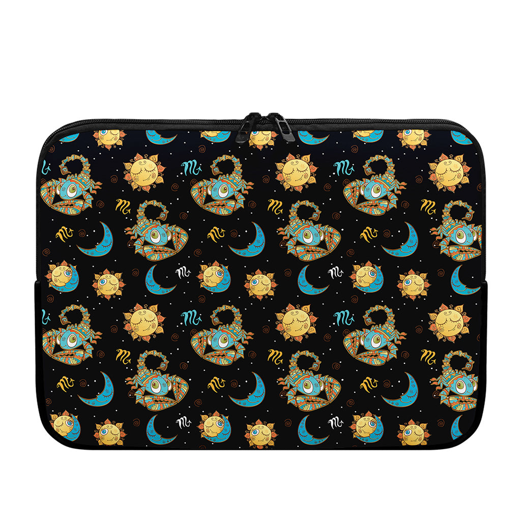 Cute Cartoon Scorpio Pattern Print Laptop Sleeve