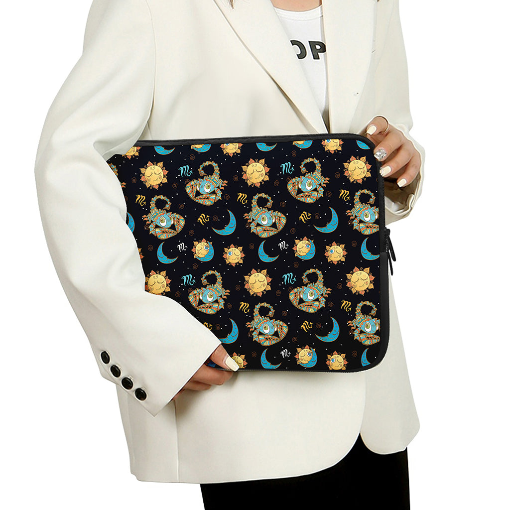 Cute Cartoon Scorpio Pattern Print Laptop Sleeve