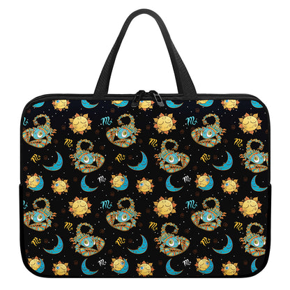 Cute Cartoon Scorpio Pattern Print Laptop Sleeve With Handle