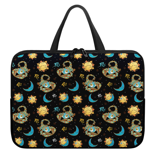 Cute Cartoon Scorpio Pattern Print Laptop Sleeve With Handle