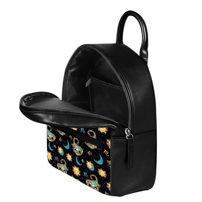 Cute Cartoon Scorpio Pattern Print Leather Backpack