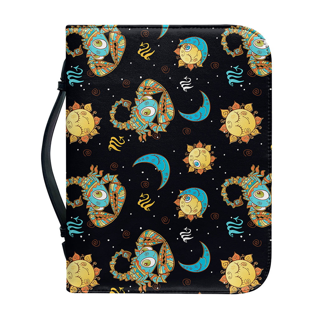 Cute Cartoon Scorpio Pattern Print Leather Bible Cover
