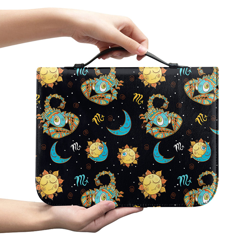 Cute Cartoon Scorpio Pattern Print Leather Bible Cover