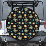 Cute Cartoon Scorpio Pattern Print Leather Spare Tire Cover
