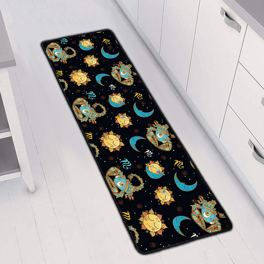 Cute Cartoon Scorpio Pattern Print Long Kitchen Mat
