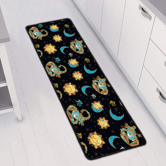 Cute Cartoon Scorpio Pattern Print Long Kitchen Mat