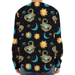 Cute Cartoon Scorpio Pattern Print Long Sleeve Baseball Jersey
