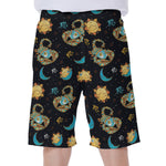 Cute Cartoon Scorpio Pattern Print Men's Beach Shorts