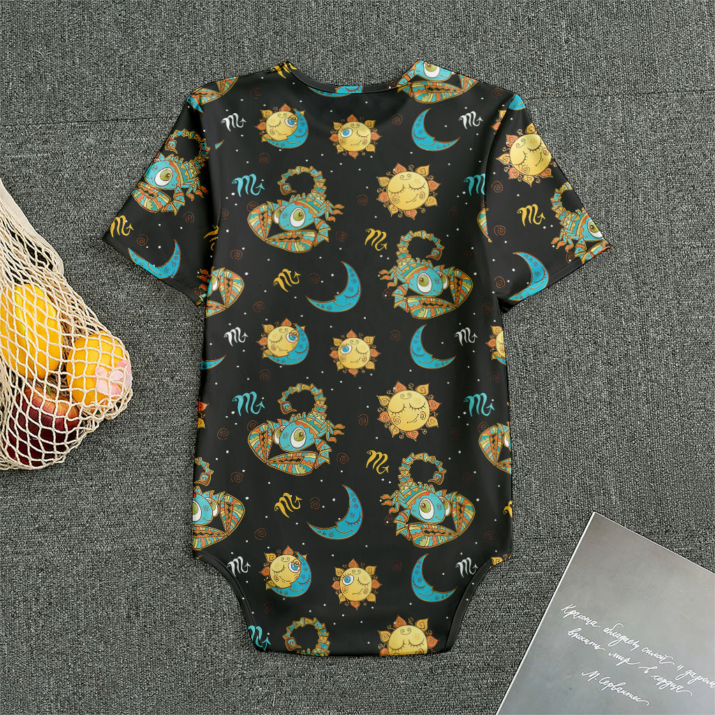 Cute Cartoon Scorpio Pattern Print Men's Bodysuit