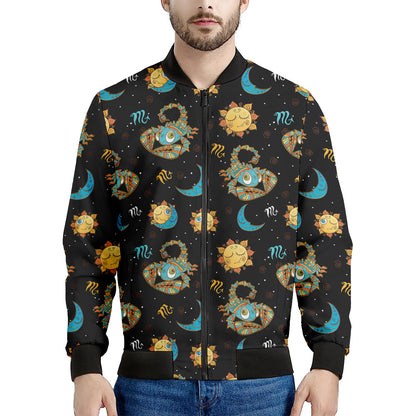 Cute Cartoon Scorpio Pattern Print Men's Bomber Jacket