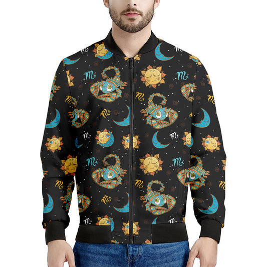Cute Cartoon Scorpio Pattern Print Men's Bomber Jacket